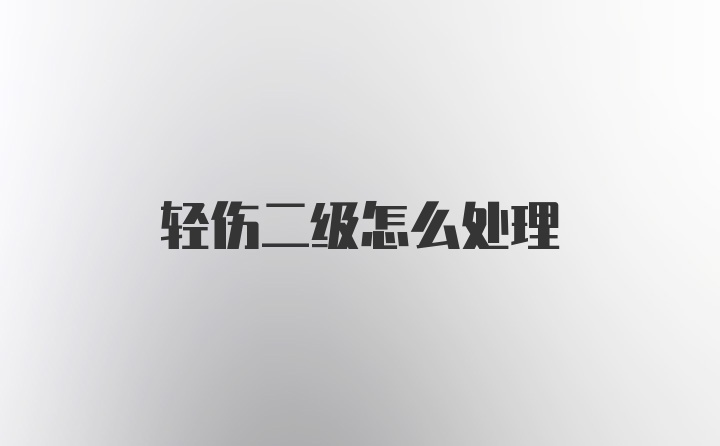 轻伤二级怎么处理