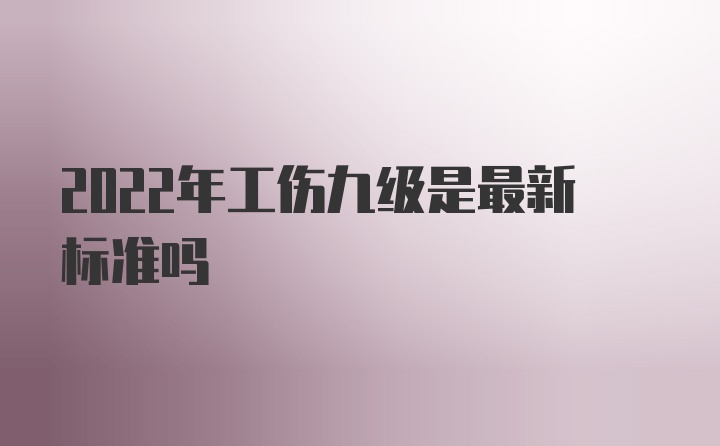 2022年工伤九级是最新标准吗