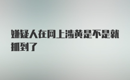 嫌疑人在网上涉黄是不是就抓到了