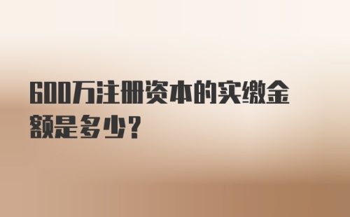 600万注册资本的实缴金额是多少？