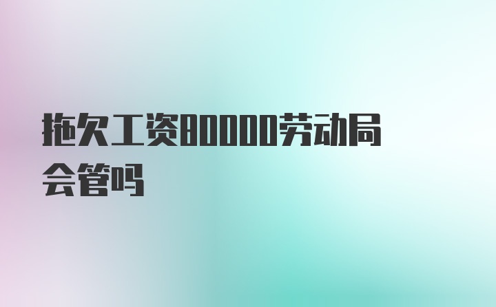 拖欠工资80000劳动局会管吗