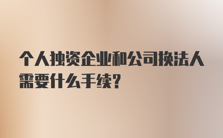 个人独资企业和公司换法人需要什么手续?