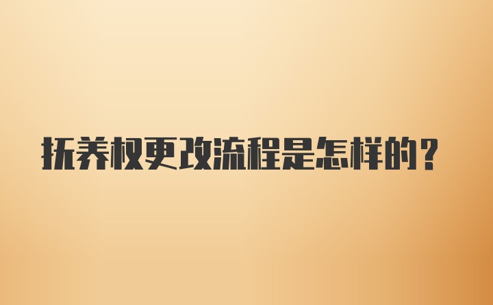 抚养权更改流程是怎样的？