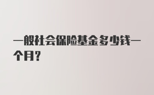 一般社会保险基金多少钱一个月？