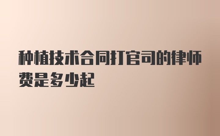 种植技术合同打官司的律师费是多少起