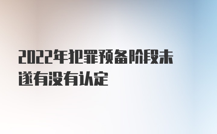 2022年犯罪预备阶段未遂有没有认定