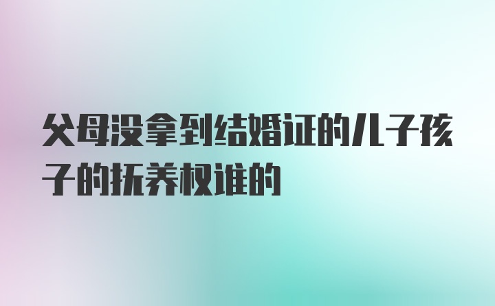 父母没拿到结婚证的儿子孩子的抚养权谁的