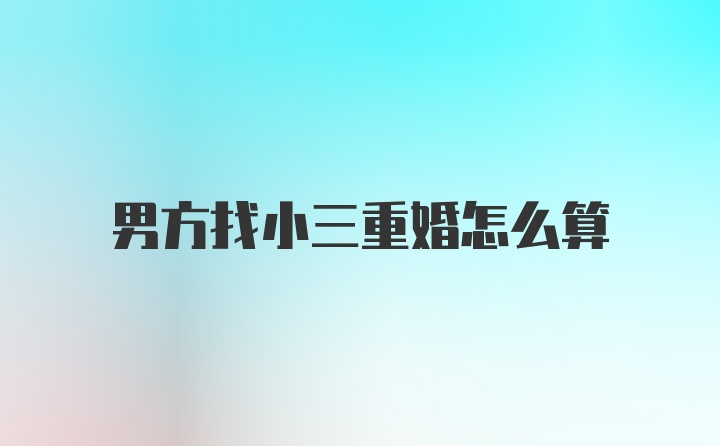 男方找小三重婚怎么算