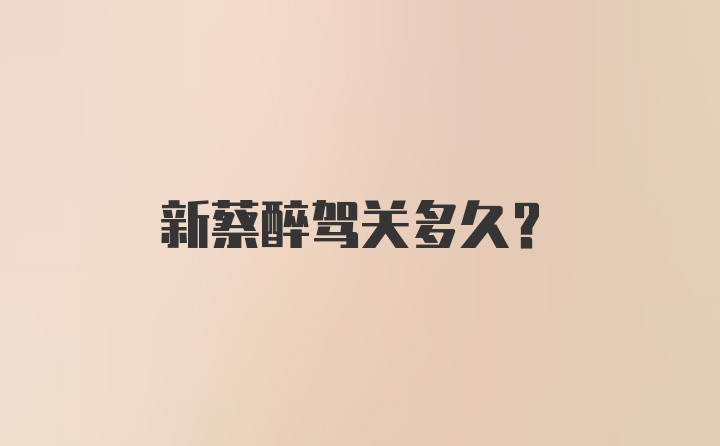 新蔡醉驾关多久？