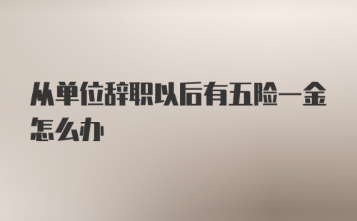 从单位辞职以后有五险一金怎么办