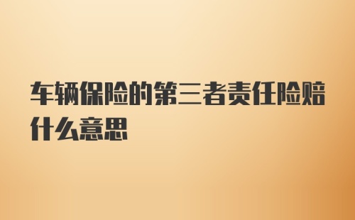 车辆保险的第三者责任险赔什么意思