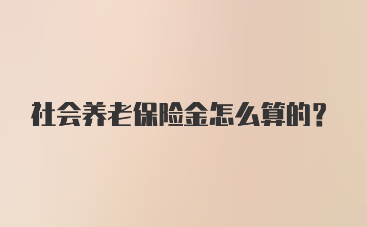 社会养老保险金怎么算的?