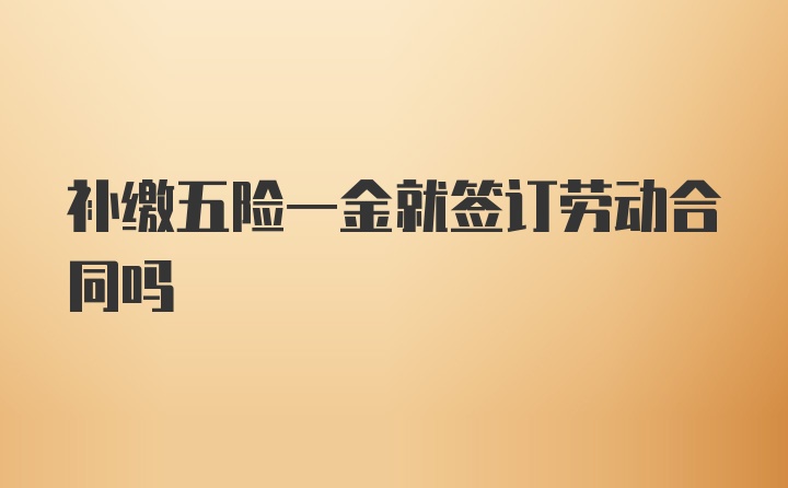 补缴五险一金就签订劳动合同吗