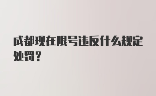 成都现在限号违反什么规定处罚？