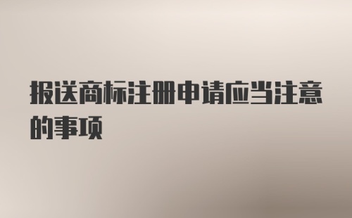 报送商标注册申请应当注意的事项