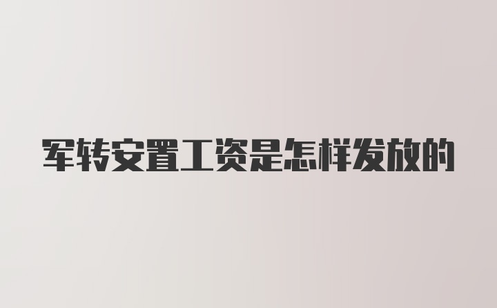 军转安置工资是怎样发放的