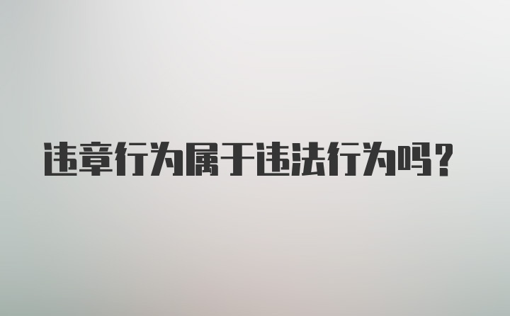 违章行为属于违法行为吗?