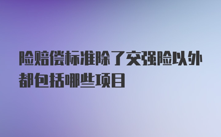 险赔偿标准除了交强险以外都包括哪些项目