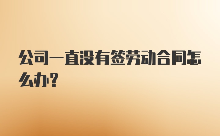 公司一直没有签劳动合同怎么办?