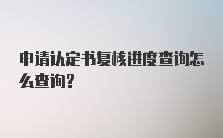 申请认定书复核进度查询怎么查询？