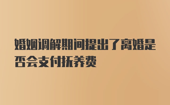 婚姻调解期间提出了离婚是否会支付抚养费