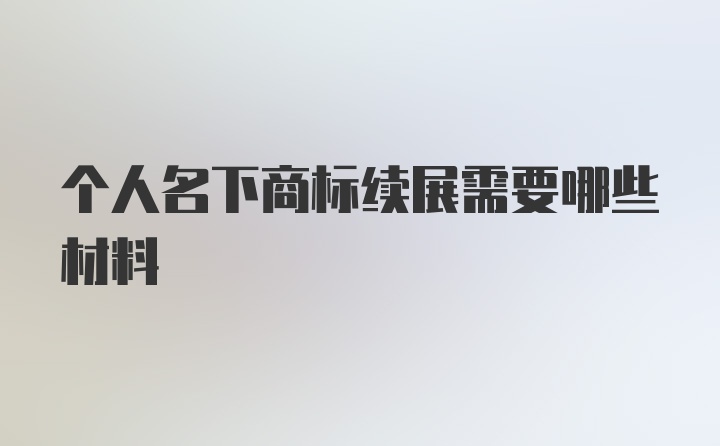 个人名下商标续展需要哪些材料