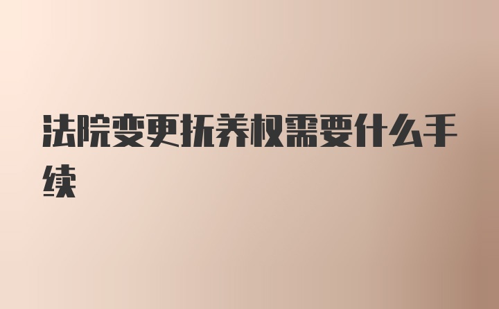 法院变更抚养权需要什么手续