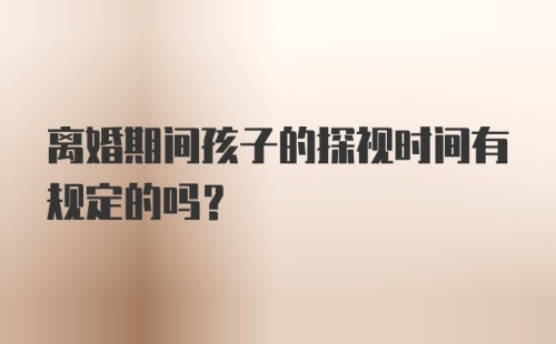 离婚期间孩子的探视时间有规定的吗？