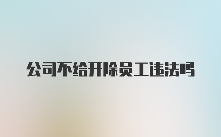 公司不给开除员工违法吗