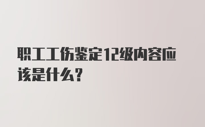 职工工伤鉴定12级内容应该是什么?