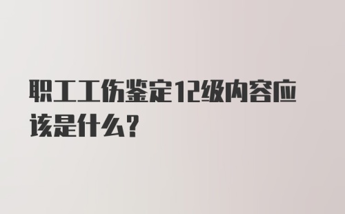 职工工伤鉴定12级内容应该是什么?