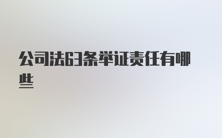 公司法63条举证责任有哪些