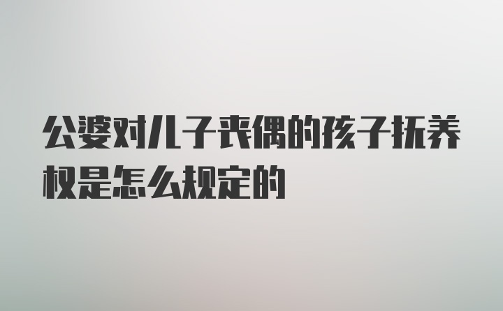 公婆对儿子丧偶的孩子抚养权是怎么规定的