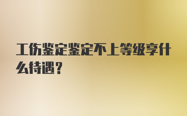 工伤鉴定鉴定不上等级享什么待遇？