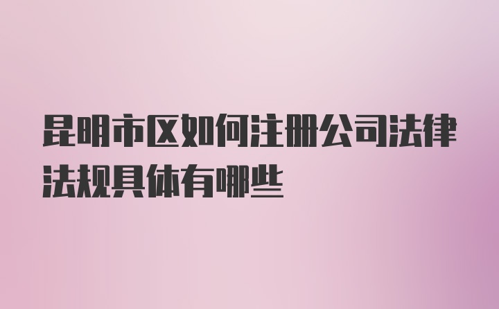 昆明市区如何注册公司法律法规具体有哪些