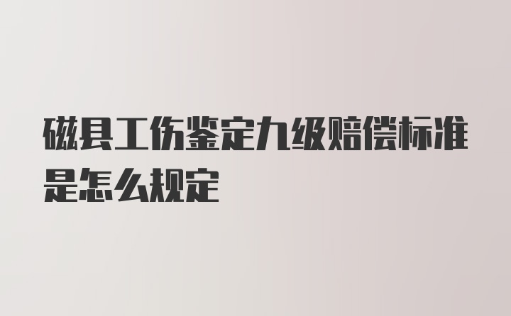 磁县工伤鉴定九级赔偿标准是怎么规定