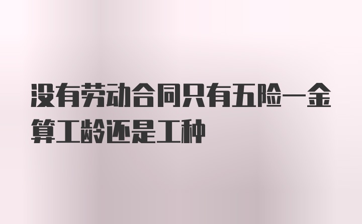 没有劳动合同只有五险一金算工龄还是工种