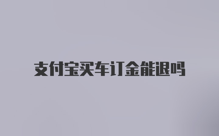 支付宝买车订金能退吗