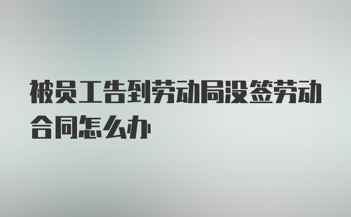 被员工告到劳动局没签劳动合同怎么办