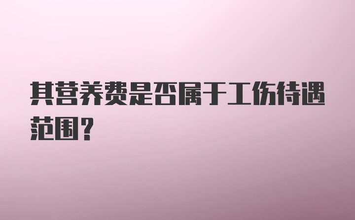 其营养费是否属于工伤待遇范围？