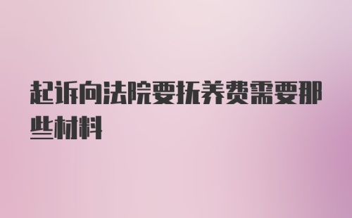 起诉向法院要抚养费需要那些材料