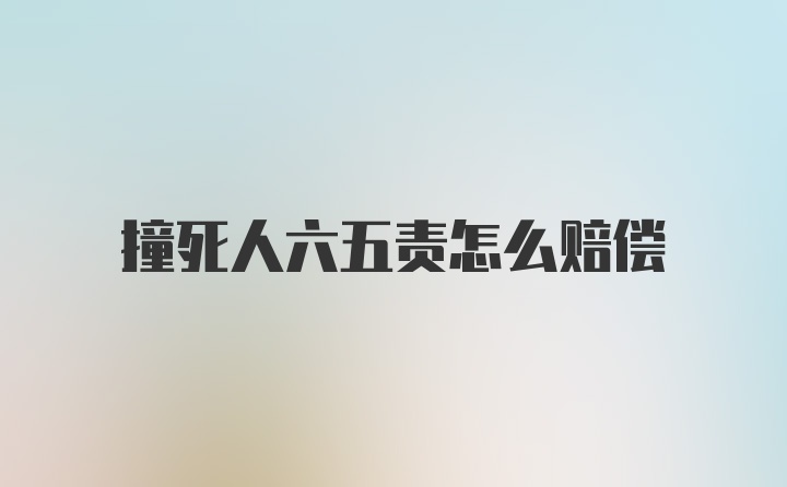 撞死人六五责怎么赔偿