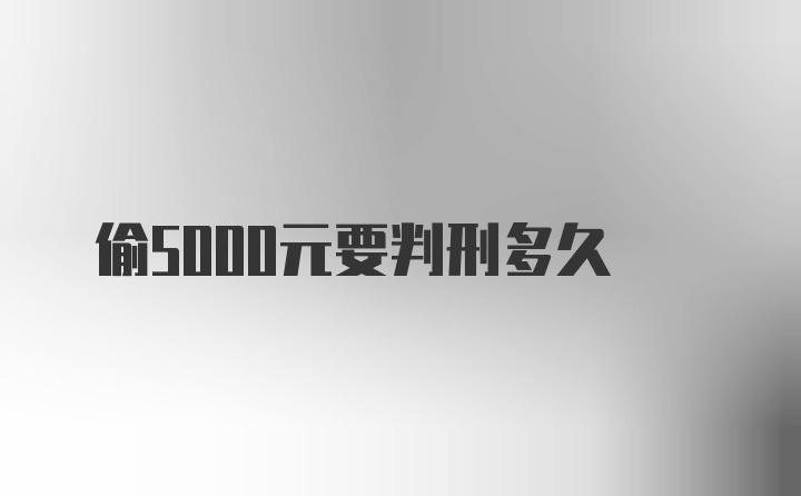 偷5000元要判刑多久