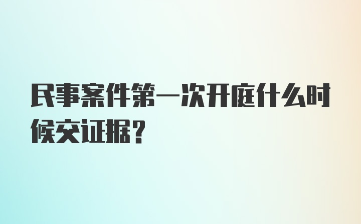 民事案件第一次开庭什么时候交证据？