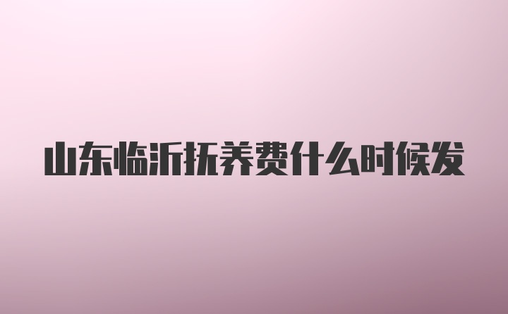 山东临沂抚养费什么时候发