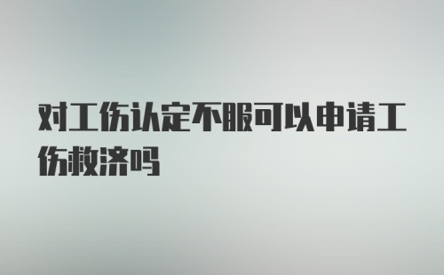 对工伤认定不服可以申请工伤救济吗