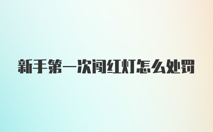 新手第一次闯红灯怎么处罚