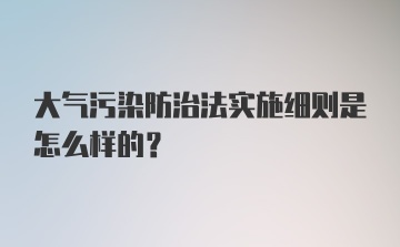 大气污染防治法实施细则是怎么样的？