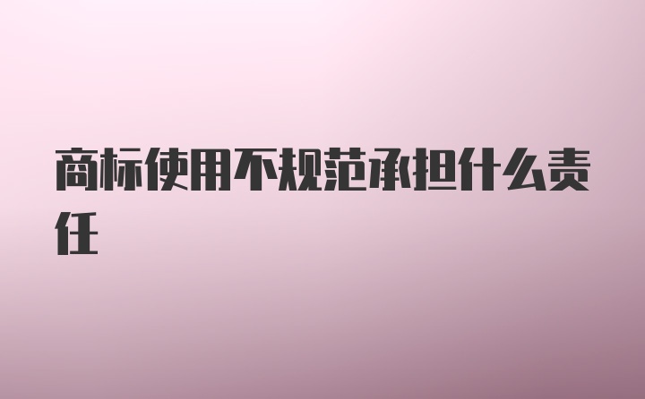 商标使用不规范承担什么责任