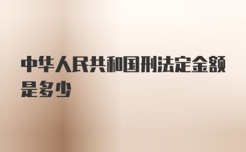 中华人民共和国刑法定金额是多少